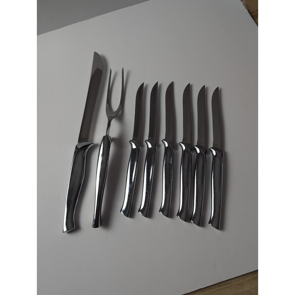 Carvel Hall Carving Set With‎ 6 Steak Knives Stainless Steel Made In USA